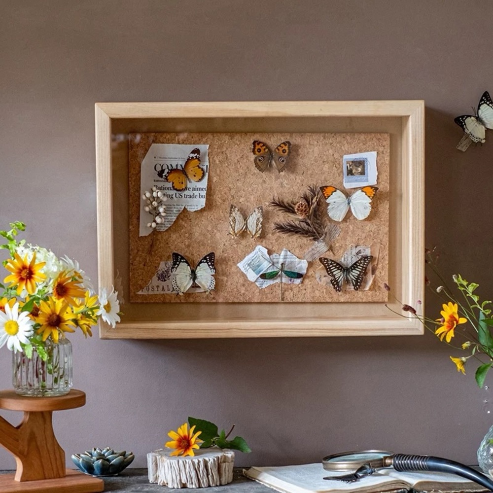 Natural White Ash Solid Wood Shadow Box Display Case